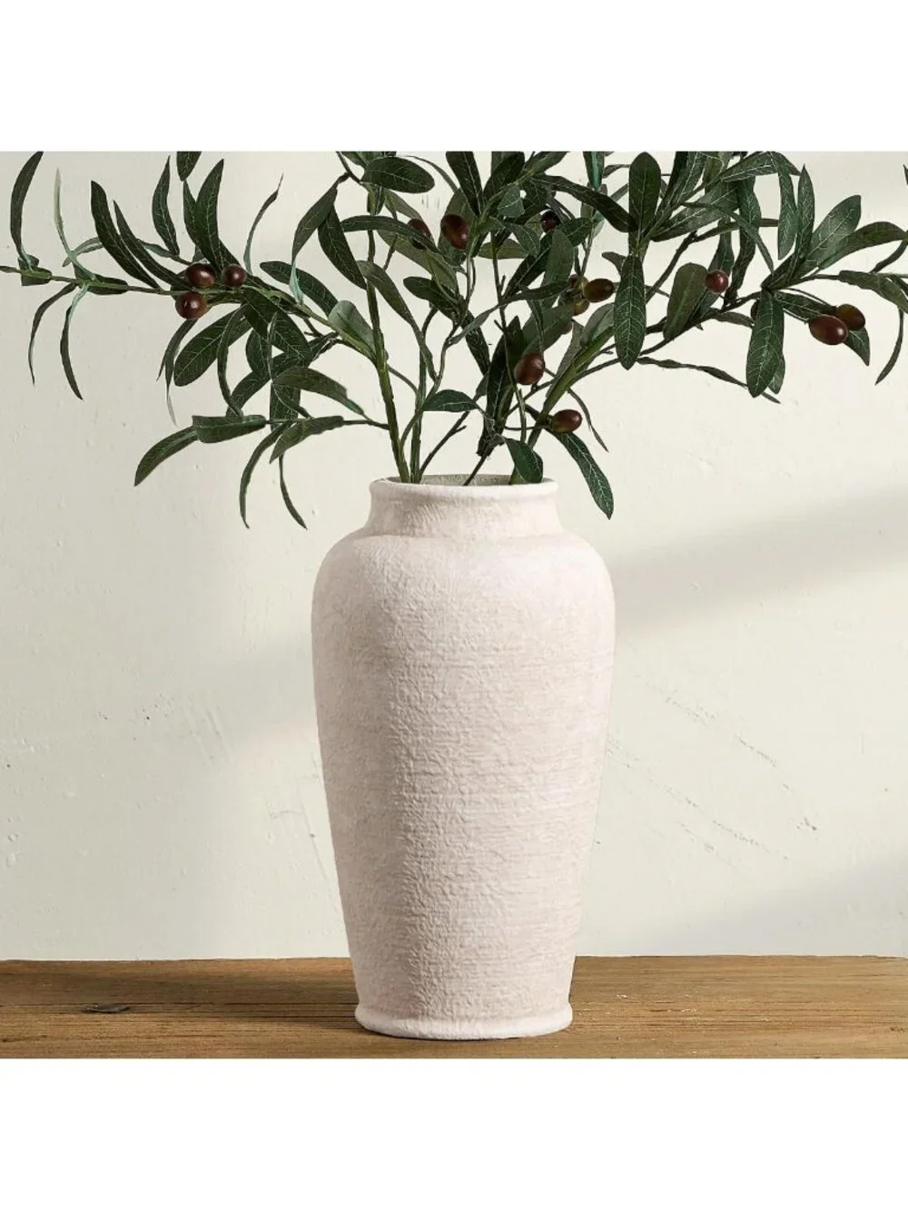 Rustic Large Ceramic Flower Vase - Tall Decorative Pottery for Home Decor, 12